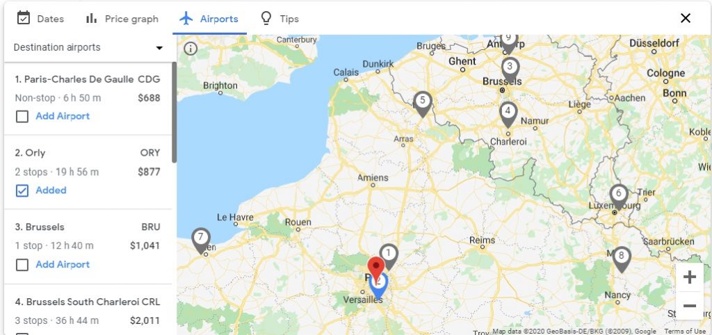 Nearby Airports - Google Flights